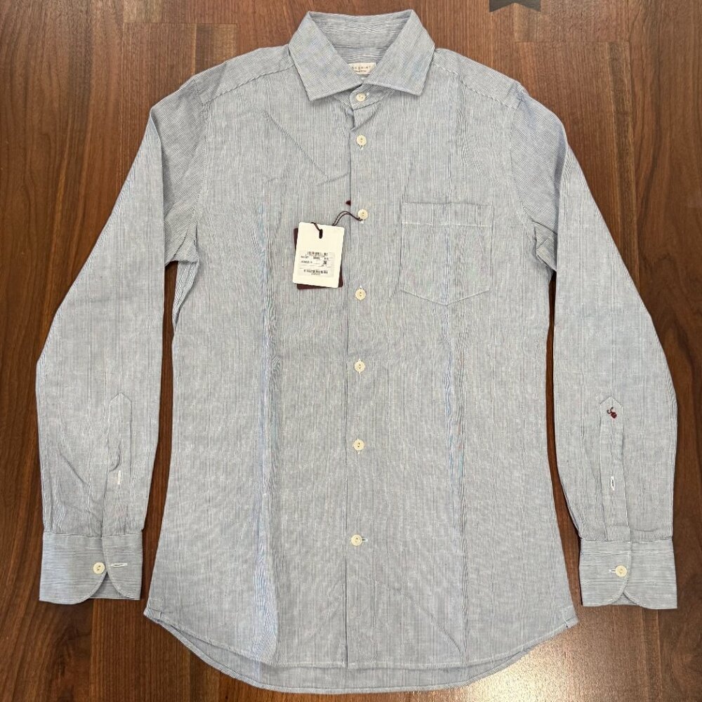 Slowear Glanshirt Cotton Oxford - Navy / White - Size 38 / 15 - BNWT